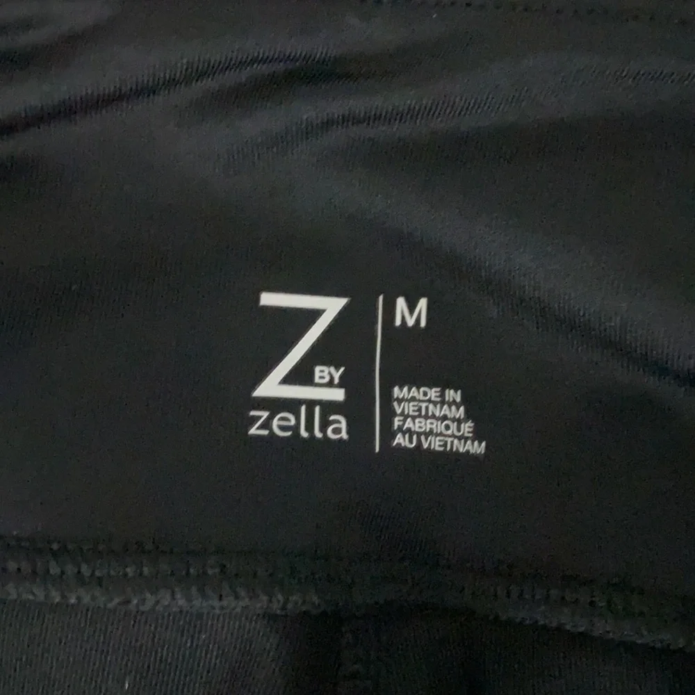Zella Black Iridescent Stripe Mesh Crop Yoga Leggings Pants Medium - Picture 5 of 5